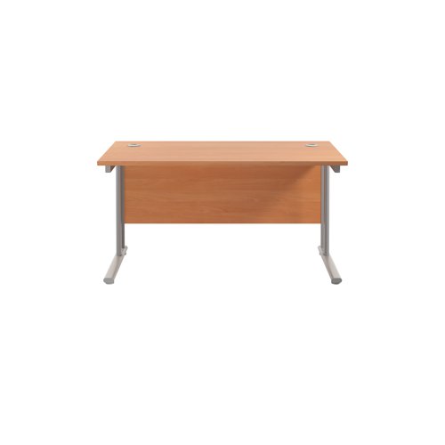 Jemini Rectangular Cantilever Desk 1200x800x730mm Beech/Silver KF806806