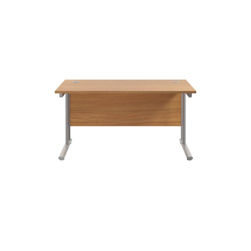 Jemini Rectangular Cantilever Desk 1200x800x730mm Nova Oak/Silver KF806820