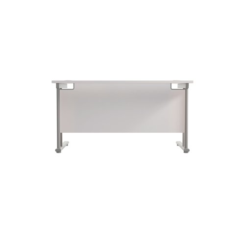 Jemini Rectangular Cantilever Desk 1200x800x730mm White/Silver KF806837