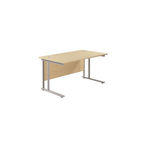 Jemini Rectangular Cantilever Desk 1200x800x730mm Maple/Silver KF806844