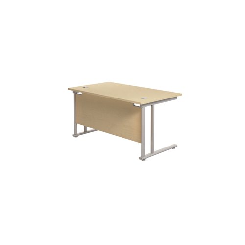 Jemini Rectangular Cantilever Desk 1200x800x730mm Maple/Silver KF806844