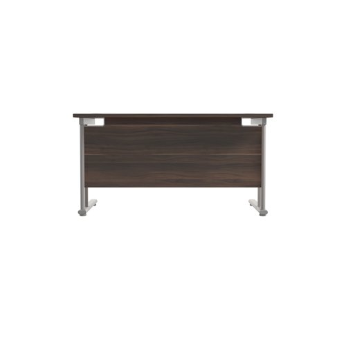 Jemini Rectangular Cantilever Desk 1200x800x730mm Dark Walnut/Silver KF806851