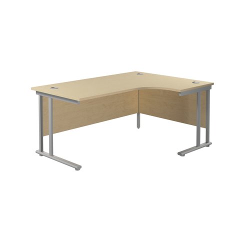 Jemini Radial Right Hand Cantilever Desk 1600x1200x730mm Maple/Silver KF807629