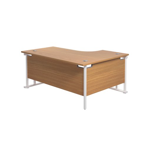 Jemini Radial Left Hand Cantilever Desk 1800x1200x730mm Nova Oak/White KF807902