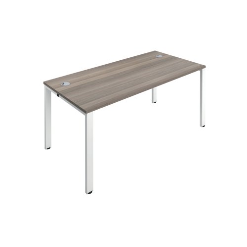 Jemini 1 Person Bench Desk 1200x800x730mm Grey Oak/White KF808497 | VOW