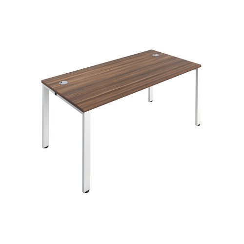 Jemini 1 Person Bench Desk 1200x800x730mm Dark Walnut/White KF808534