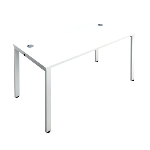 Jemini 1 Person Bench Desk 1400x800x730mm White/White KF808879 | VOW