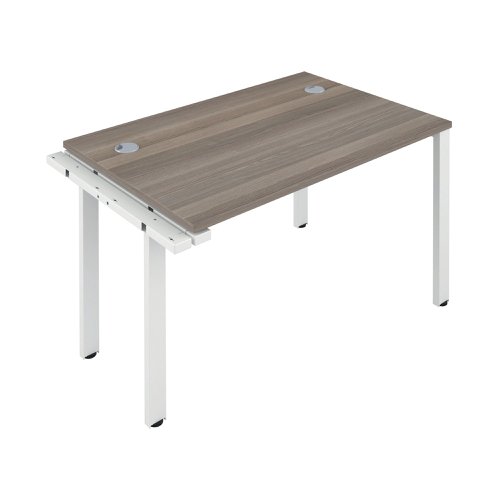 Jemini 1 Person Extension Bench Desk 1400x800x730mm Grey Oak/White KF808916