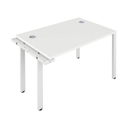 Jemini 1 Person Extension Bench Desk 1400x800x730mm White/White KF808930