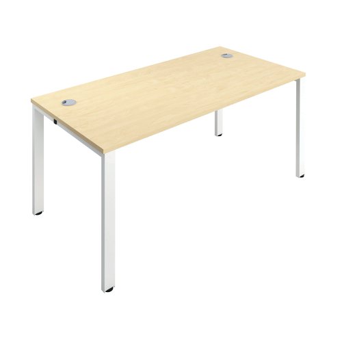 Jemini 1 Person Bench Desk 1600x800x730mm Maple/White KF809241 | VOW