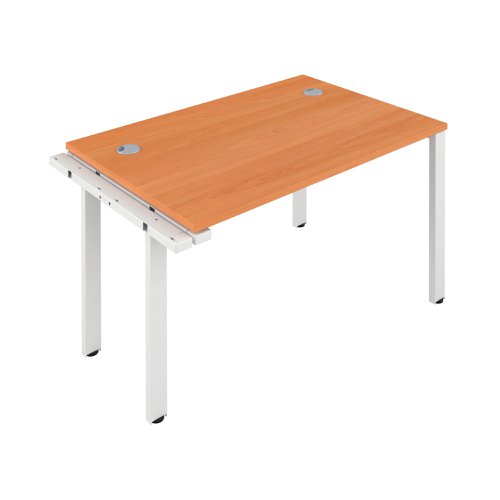 Jemini 1 Person Extension Bench Desk 1600x800x730mm Beech/White KF809265