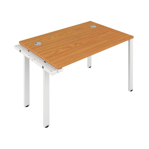 Jemini 1 Person Extension Bench Desk 1600x800x730mm Nova Oak/White KF809289 | VOW