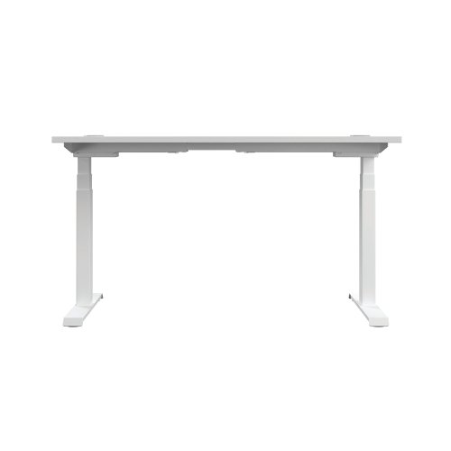 Jemini Sit/Stand Desk with Cable Ports 1200x800x630-1290mm White/White KF809791 | VOW