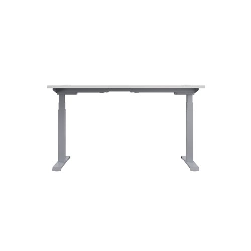 This Jemini Sit/Stand Desk features 3 stage height adjustability with a digital display and 4 pre-set buttons for an easy transition between sitting and standing. The 25mm thick desktop is mounted on sturdy cantilever legs and features dual cable management ports. This desk measures 1400x800x630-1290mm and comes with silver legs.