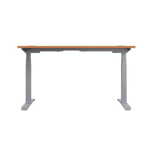 This Jemini Sit/Stand Desk features 3 stage height adjustability with a digital display and 4 pre-set buttons for an easy transition between sitting and standing. The 25mm thick desktop is mounted on sturdy cantilever legs and features dual cable management ports. This desk measures 1600x800x630-1290mm and comes with silver legs.