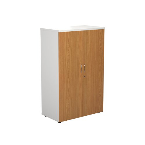 Jemini Wooden Cupboard 800x450x1600mm White/Nova Oak KF810490