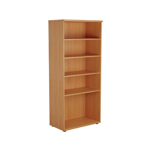 This Jemini Bookcase provides a convenient storage solution for organised office filing. Complete with four shelves, this bookcase is suitable for filing and storing lever arch and box files. The bookcase measures W800 x D450 x H1800mm and comes in a beech finish to complement the Jemini furniture range.