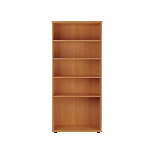 This Jemini Bookcase provides a convenient storage solution for organised office filing. Complete with four shelves, this bookcase is suitable for filing and storing lever arch and box files. The bookcase measures W800 x D450 x H1800mm and comes in a beech finish to complement the Jemini furniture range.