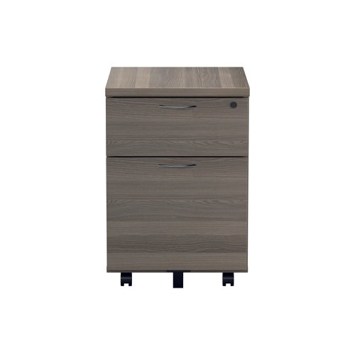 Jemini 2 Drawer Mobile Pedestal 404x500x595mm Grey Oak KF81079