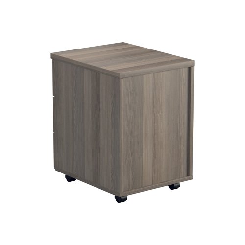 Jemini 3 Drawer Mobile Pedestal 404x500x595mm Grey Oak KF81080