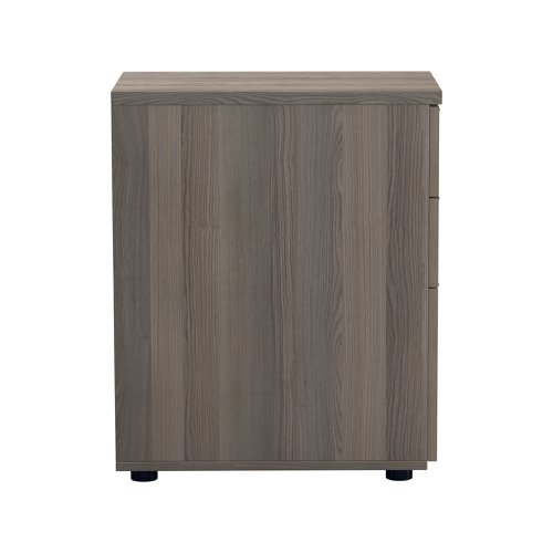 Jemini Essentials 3 Drawer Desk High Pedestal 404x600x730mm Grey Oak KF81088