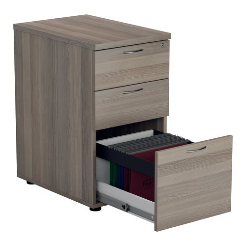 Jemini Essentials 3 Drawer Desk High Pedestal 404x600x730mm Grey Oak KF81088