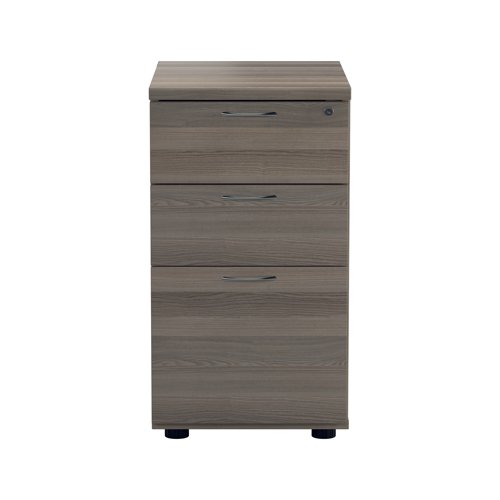 Jemini Essentials 3 Drawer Desk High Pedestal 404x800x730mm Grey Oak KF81089