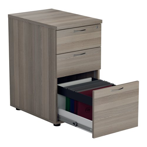 Jemini Essentials 3 Drawer Desk High Pedestal 404x800x730mm Grey Oak KF81089