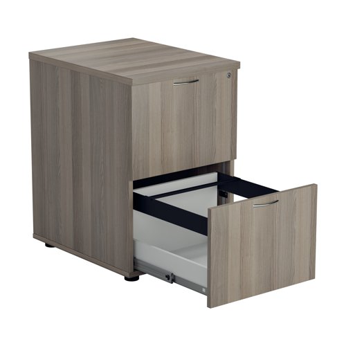 Designed for foolscap suspension files, this Jemini 2 drawer filing cabinet provides a sturdy and robust filing solution. The robust frame has anti-tilt technology for secure filing. The 2 drawers are lockable for storing confidential files and have a capacity of 25kg each. This filing cabinet measures 464x600x710mm and complements office furniture from both the Jemini and Arista ranges.