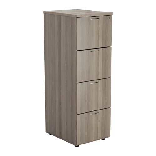 Jemini Essentials 4 Drawer Filing Cabinet 464x600x1365mm Grey Oak KF81091