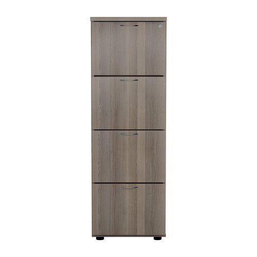 Designed for foolscap suspension files, this Jemini 4 drawer filing cabinet provides a sturdy and robust filing solution. The robust frame has anti-tilt technology for secure filing. The 4 drawers are lockable for storing confidential files and have a capacity of 25kg each. This filing cabinet measures 464x600x1365mm and complements office furniture from both the Jemini and Arista ranges.