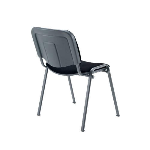 This multipurpose stacking chair from Jemini is a comfortable, durable choice for offices, meeting rooms, reception areas and more. It features a soft black upholstered seat and back with a sturdy frame for durability. The chairs can be stacked when not in use to save space, ideal for occasional conferences and meetings.