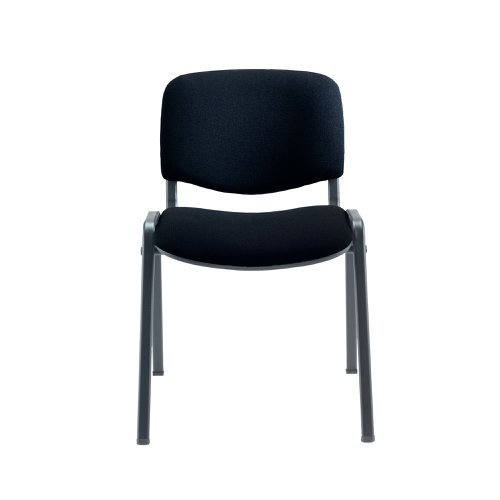 This multipurpose stacking chair from Jemini is a comfortable, durable choice for offices, meeting rooms, reception areas and more. It features a soft black upholstered seat and back with a sturdy frame for durability. The chairs can be stacked when not in use to save space, ideal for occasional conferences and meetings.