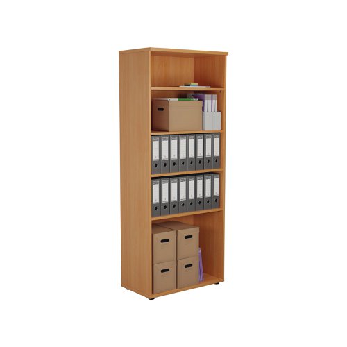 Jemini Wooden Bookcase 800x450x2000mm Beech KF811039 | VOW