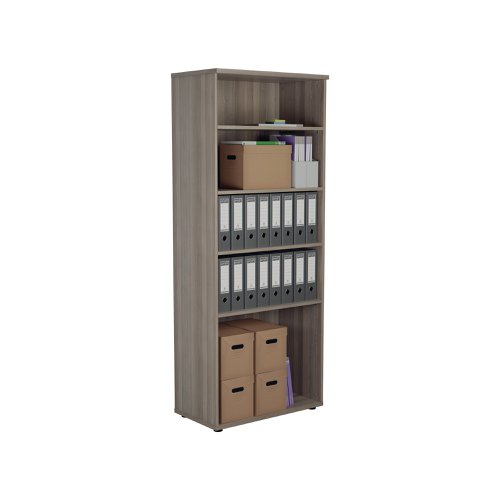 Jemini Wooden Bookcase 800x450x2000mm Grey Oak KF811169 | VOW