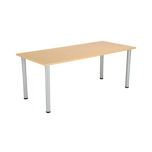 Jemini Rectangular Meeting Table 1800x800x730 Nova Oak/Silver KF816661