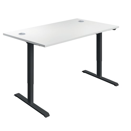 Jemini Economy Single Motor Sit/Stand Desk 1400x800x705-1220mm White/Black KF820486