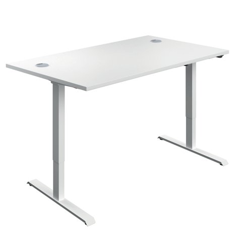 Jemini Economy Single Motor Sit/Stand Desk 1400x800x705-1220mm White/White KF820496