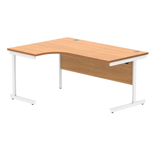 Polaris Left Hand Radial SU Cantilever Desk 1600x1200x730mm Norwegian Beech/White KF821400