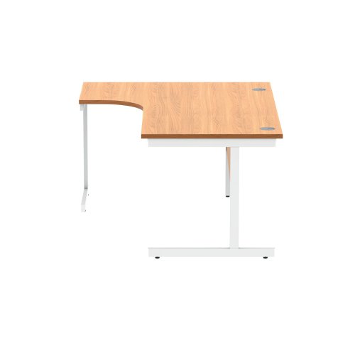 Polaris Left Hand Radial SU Cantilever Desk 1600x1200x730mm Norwegian Beech/White KF821400