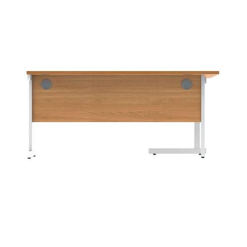 Polaris Left Hand Radial SU Cantilever Desk 1600x1200x730mm Norwegian Beech/White KF821400