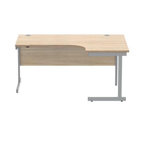 Polaris Right Hand Radial SU Cantilever Desk 1600x1200x730mm Canadian Oak/Silver KF821430