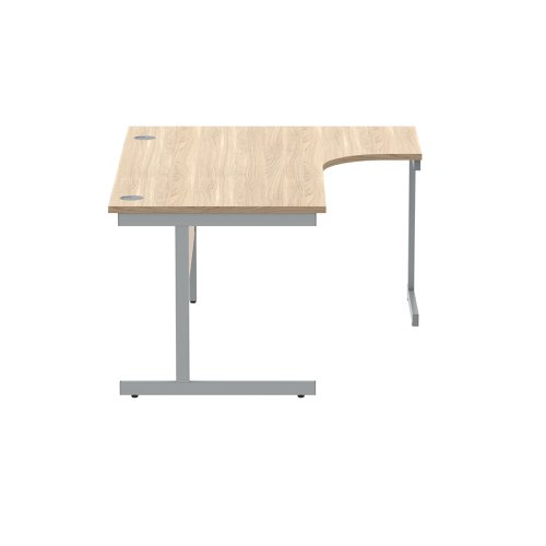 Polaris Right Hand Radial SU Cantilever Desk 1600x1200x730mm Canadian Oak/Silver KF821430