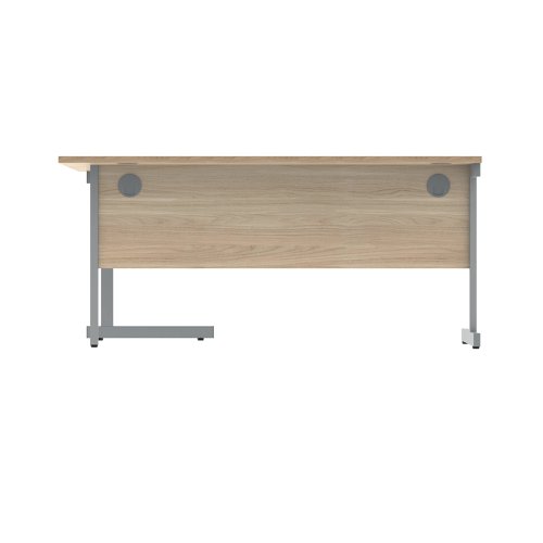 Polaris Right Hand Radial SU Cantilever Desk 1600x1200x730mm Canadian Oak/Silver KF821430