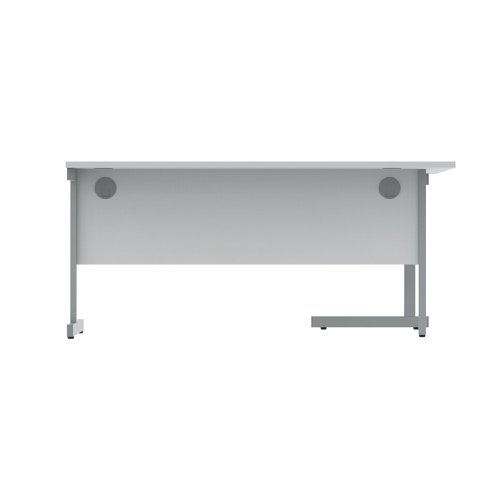 Polaris Left Hand Radial Single Upright Cantilever Desk 1600x1200x730mm Arctic White/Silver KF821460