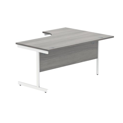 Polaris Left Hand Radial SU Cantilever Desk 1600x1200x730mm Alaskan Grey Oak/White KF821520