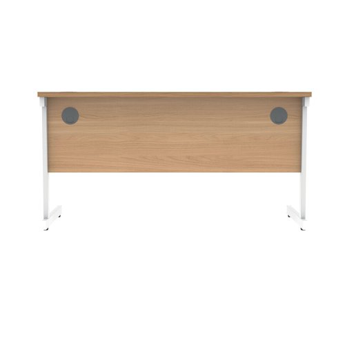 Polaris Rectangular Single Upright Cantilever Desk 1400x600x730mm Norwegian Beech/White KF821610