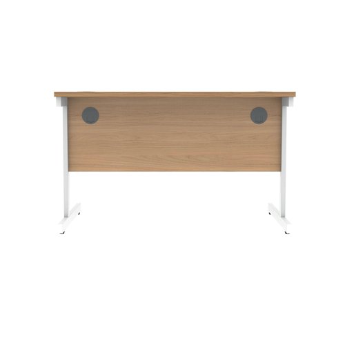 Polaris Rectangular Single Upright Cantilever Desk 1200x800x730mm Norwegian Beech/White KF821630