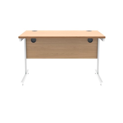 Polaris Rectangular Single Upright Cantilever Desk 1200x800x730mm Norwegian Beech/White KF821630