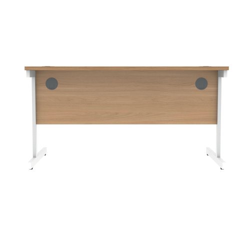 Polaris Rectangular Single Upright Cantilever Desk 1400x800x730mm Norwegian Beech/White KF821640